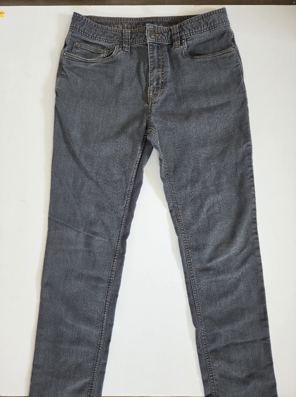 PrAna Jeans Mens Size 32Wx32L Washed Black Stretch Slim Fit Straight Leg